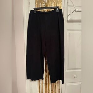Orvis Black Cropped Wide-Leg Pants